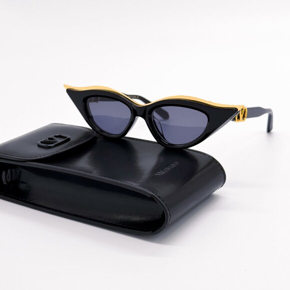 NEW VALENTINO V-GOLDCUT-II WOMEN BLACK SUNGLASSES VALENTINO VLS-114A main image 13